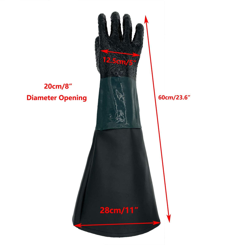  [AUSTRALIA] - Rubber Sandblaster Gloves for Abrasive Blasting be Used on Sandblast Cabinet Sand Blasting Gloves With Particle