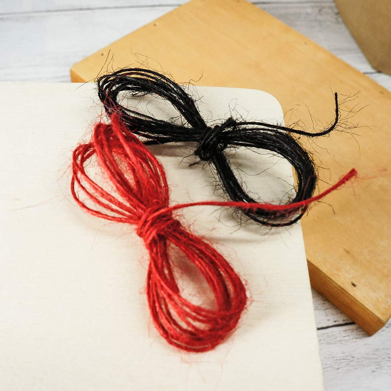  [AUSTRALIA] - CT CRAFT LLC Bakers Twine String, Natural Jute Twine for Home Decor, Gift Wrapping, DIY Crafts, 1 mm x 100 Yards x 2 Rolls, Black/Red