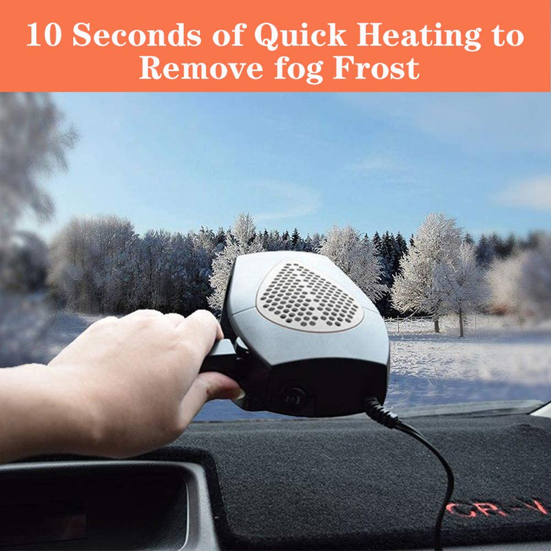 [AUSTRALIA] - Car Heater,Newest Upgrade 12V/150W Portable Fan, Heater & Cooler Defrost Defogger,Fast Heating Quickly Defrost Defogger Space Automobile 3-Outlet Plug 360 Degree Rotary Base