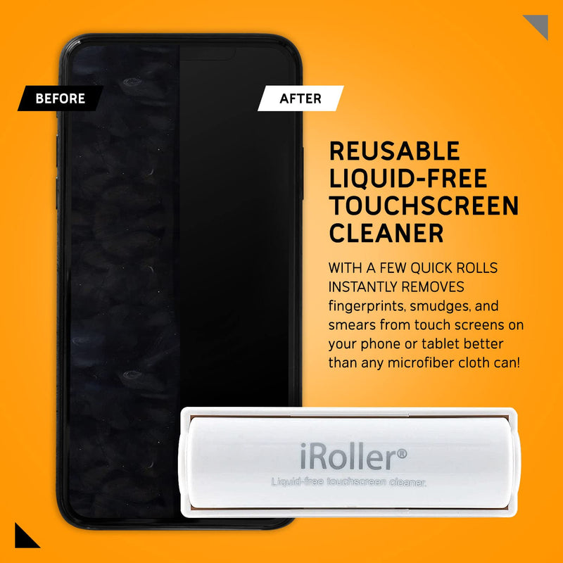  [AUSTRALIA] - iRoller Premium Screen Cleaner, Reusable Non-Liquid, Non-Chemical Phone Cleaning Roller for iPhone, iPad, Laptop, MacBook, Computer Monitors, TV & Smartphones - No Wipes, Cloth or Spray Required 1 Pack