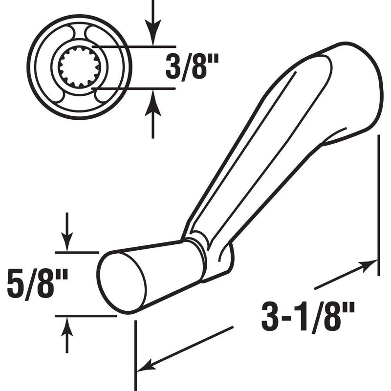  [AUSTRALIA] - PRIME-LINE Products H 3966 Spline Socket Crank Handle, Stone 3/8 Inch (Pack of 1)