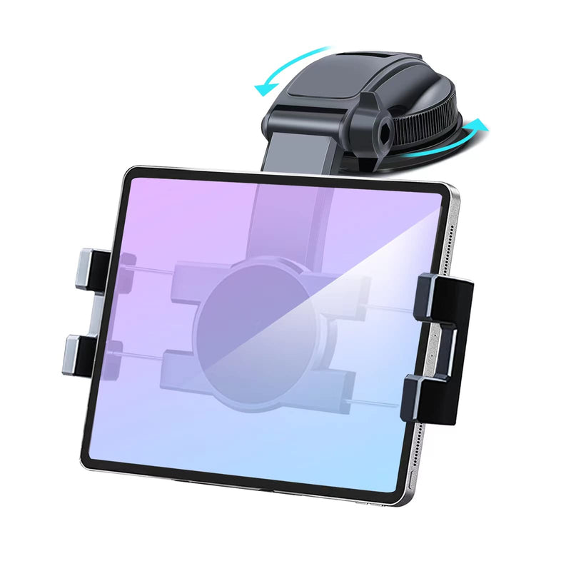  [AUSTRALIA] - Car Dashboard Tablet Mount Holder, 360° Rotatable Suction Cup with Large Clamp Dash Phone Stand for iPad Pro 12.9/9.7/11/10.5/Air/Mini 6 5 4 3, Samsung Galaxy Tab, iPhone 14/13, 4.7"-12.9" Tab & Phone