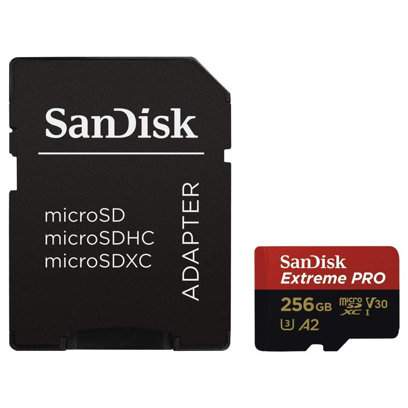  [AUSTRALIA] - SanDisk Extreme Pro 256GB Micro SD Memory Card for GoPro Hero 9 Black Camera Hero9 UHS-1 U3 / V30 A2 4K Class 10 (SDSQXCY-256G-GN6MA) Bundle with (1) Everything But Stromboli SDXC & Micro Card Reader