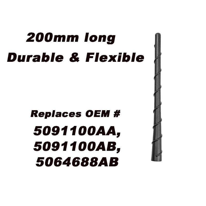  [AUSTRALIA] - 8 in Roof Radio Antenna Mast Compatible with Jeep Grand Cherokee,Cherokee, Fits Dodge Journey,Avenger,Durango,Dart 2011-2023 for 5091100-AA,5064688AB Durable Flexible Rubber Replacement Antenna