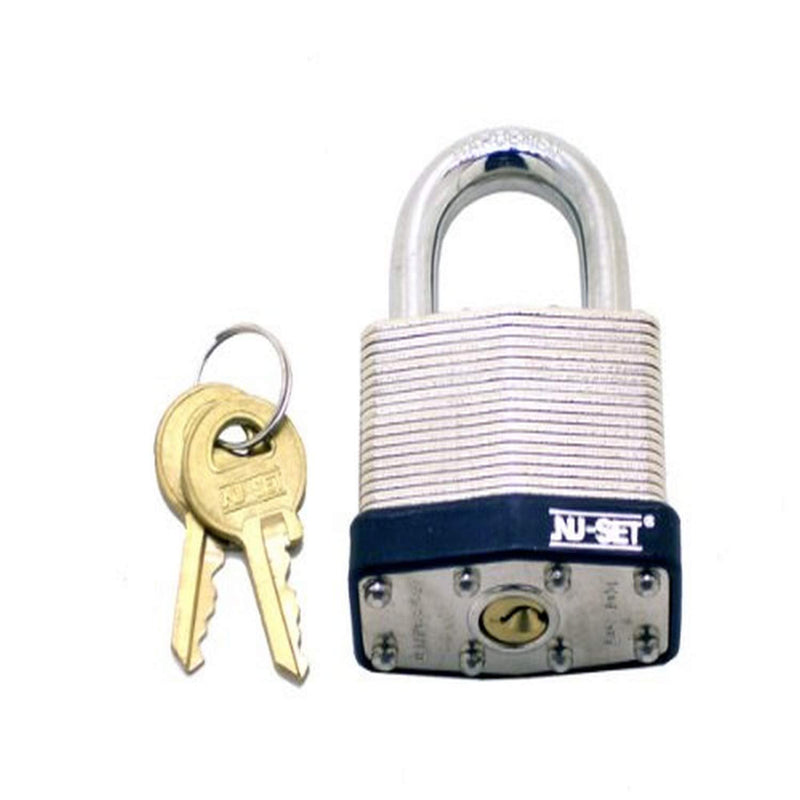  [AUSTRALIA] - NU-SET Lock | 2-Inch Laminated Steel Keyed Alike Padlock | Laminated Padlock Keyed to Master Lock | Home Improvement & Door Hardware (Gray) 2 Inch