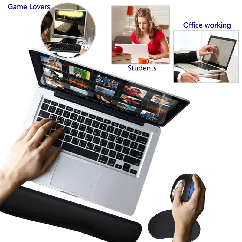 Wrist Pad, MELOP Memory Foam Mouse Wrist Rest Support Pad + Keyboard Wrist Rest Pad Set, Nonslip Base for Office Home Laptop Computer Typing Gaming Fatigue Relieved Wrist Pad + Keyboard Pad - LeoForward Australia