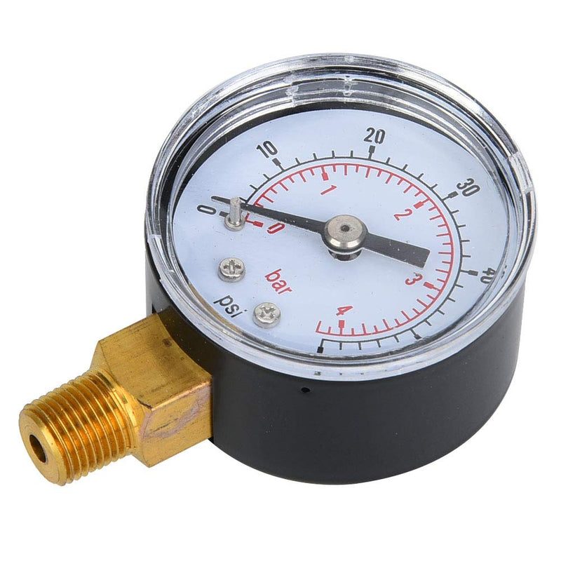  [AUSTRALIA] - Mechanical Pressure Gauge Pressure Gauge Measuring Tool 1/8inch BSPT Base Connection for Air Oil Water Measurement (0-60psi, 0-4bar)