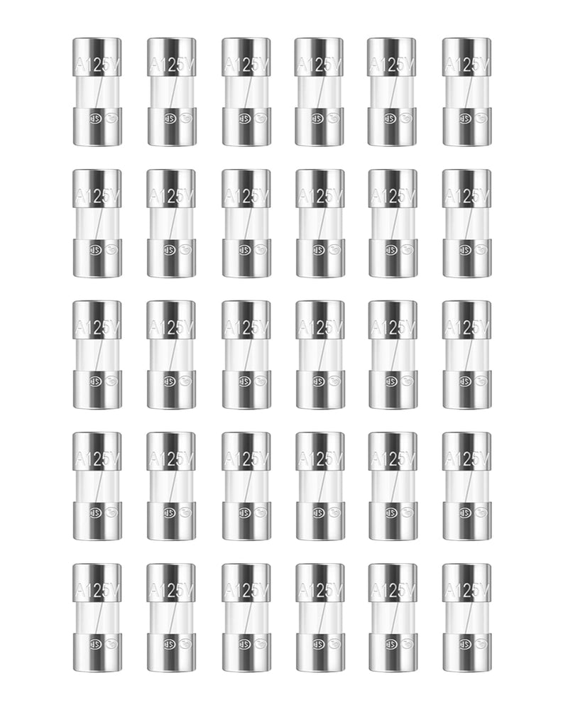  [AUSTRALIA] - 30Pcs 3A 125V Christmas Light Fuse - 0.14 x 0.39 inch Christmas Light Strings Glass Fuse, Mini Glass Fuse for Outdoor String Lights 3A-0.14 x 0.39 inch