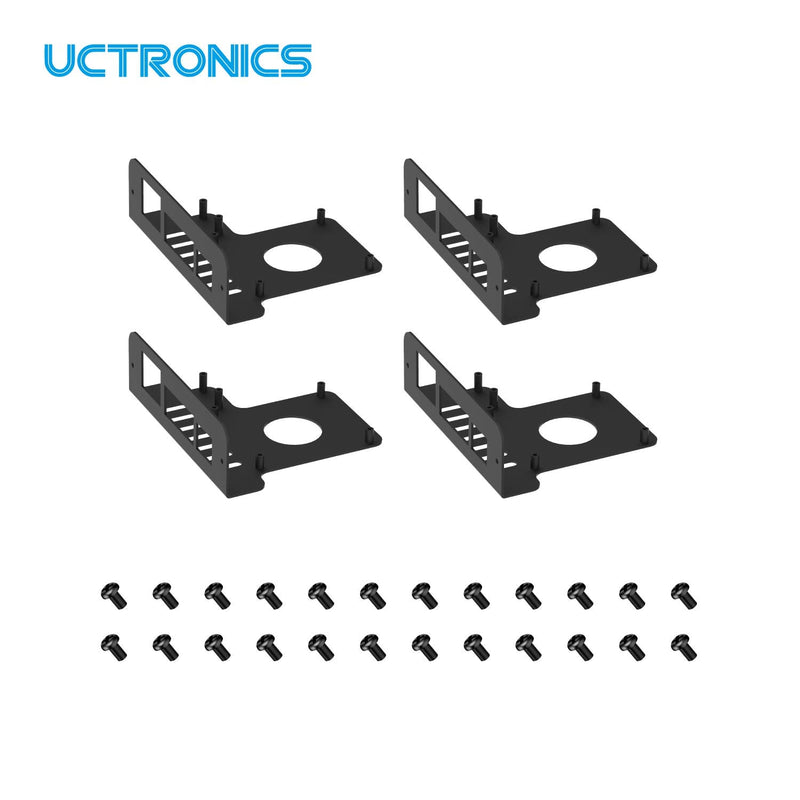  [AUSTRALIA] - UCTRONICS Mounting Plates for Raspberry Pi 4 B Models, Compatible with 19 inch 3U Rack Mount, 4-Pack