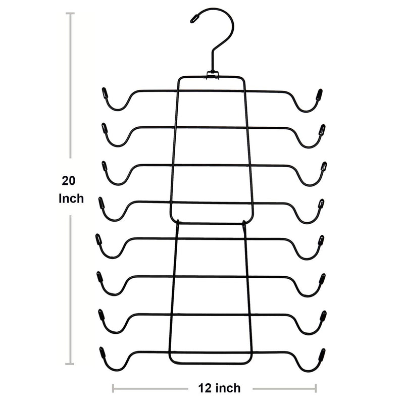  [AUSTRALIA] - Niclogi Tank Tops Hanger Bra Hangers Space Saving Hanger Metal Folding Closet Organizer for Tank Tops, Cami, Bras, Bathing Suits, Belts, Ties(Black) 1 Pack