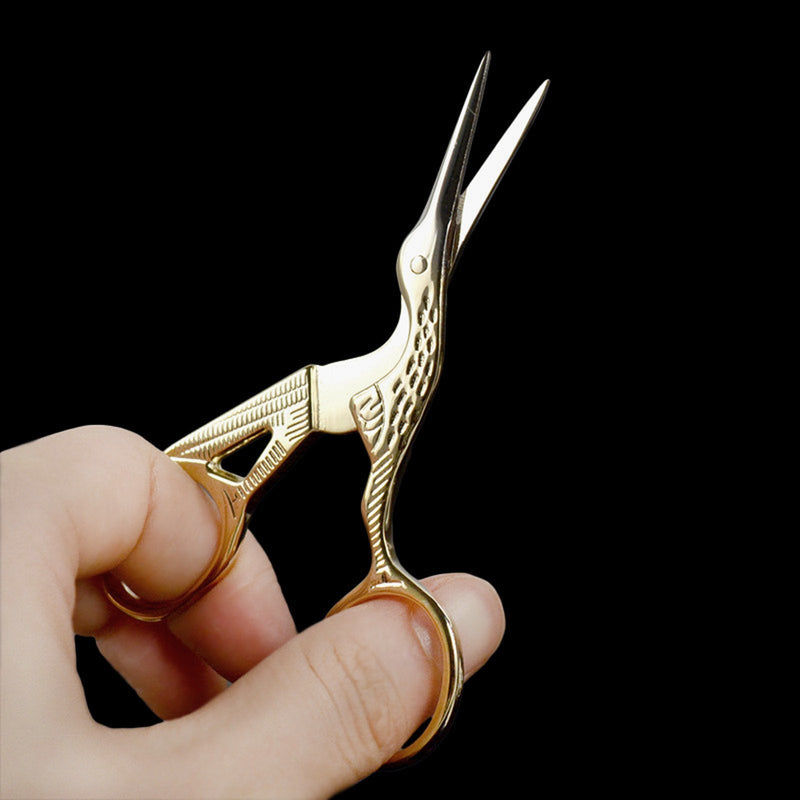  [AUSTRALIA] - BIHRTC 4.5" Stainless Steel Sharp Tip Classic Stork Scissors Crane Design Sewing Scissors DIY Tools Dressmaker Shears Scissors for Embroidery, Craft, Needle Work, Art Work & Everyday Use (Gold)