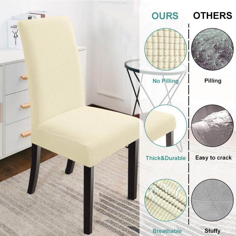  [AUSTRALIA] - GoodtoU Chair Covers for Dining Room Chair Covers Dining Chair Slipovers (Set of 4, Cream) Set of 4