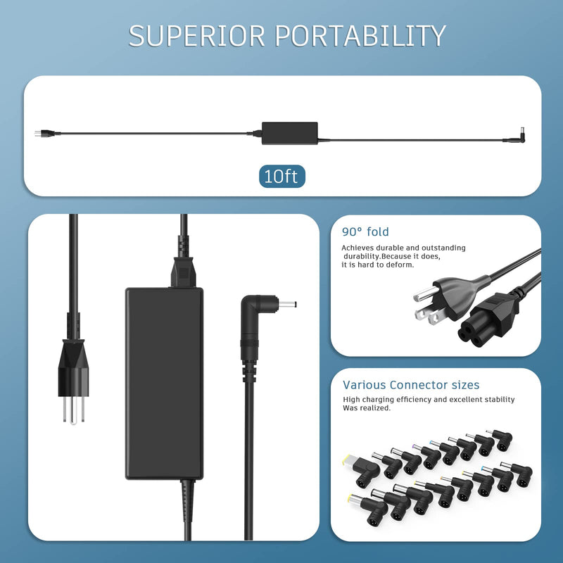  [AUSTRALIA] - 90w Universal Laptop Charger ETL Ac AdapterCompatible with Dell Hp Lenovo IBM Toshiba Acer Asus Samsung Sony Fujitsu Gateway Notebook Ultrabook Chromebook with 3 USB Ports 16 Tips