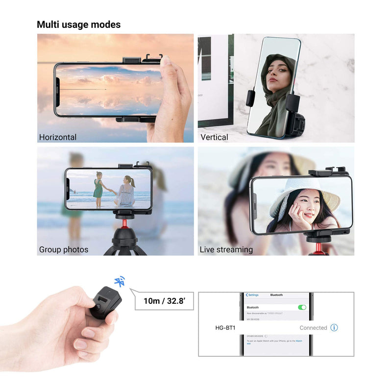  [AUSTRALIA] - Phone Camera Grip with Bluetooth Remote Control and Cold Shoe,Smartphone Camera Grip Selfie Grip Handle Tripod Mount for iPhone 14 13 12 11 Pro Max,Galaxy S23 Ultra/23/22,Android Video Photo Shooting