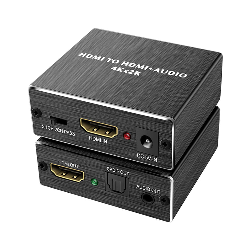  [AUSTRALIA] - Generic T-SIDAKE 4K x 2K HDMI Audio Extractor Splitter, HDMI to HDMI Audio and Optical TOSLINK SPDIF Audio Converter Adapter, (Support 3.5mm Stereo Audio Output), Black, (SDK-A78)