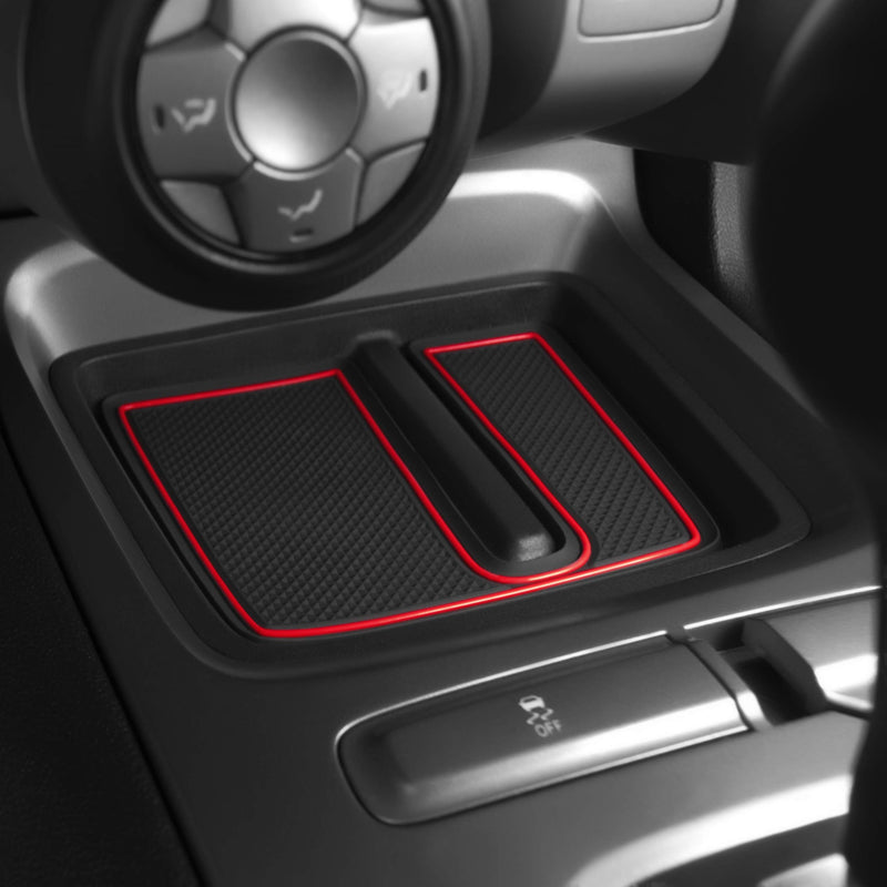  [AUSTRALIA] - CupHolderHero for Chevy Camaro 2010-2015 Custom Liner Accessories – Premium Cup Holder, Console, and Door Pocket Inserts 8-pc Set (Red Trim) Red Trim