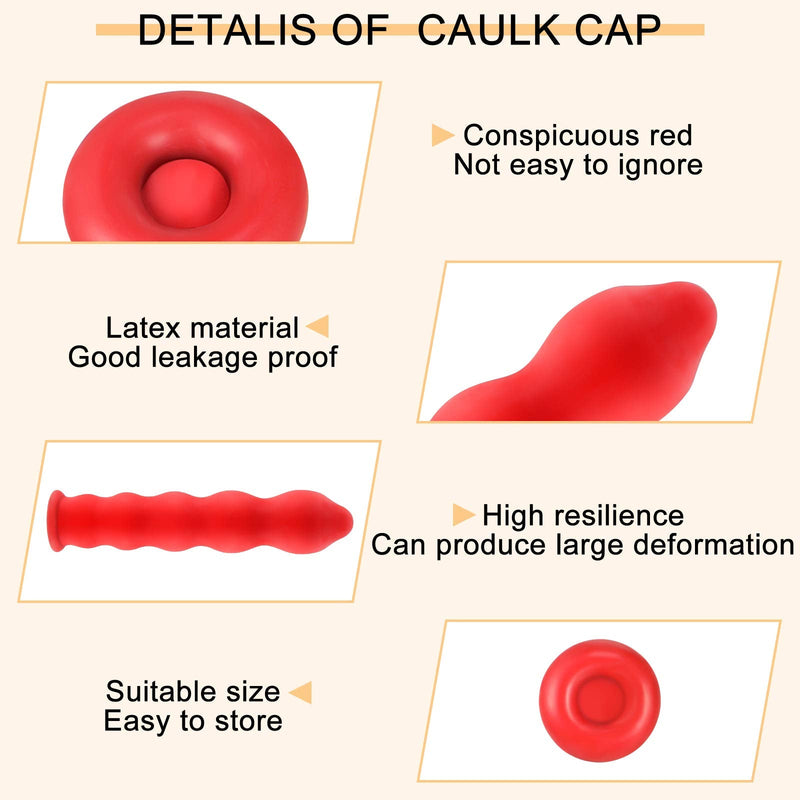  [AUSTRALIA] - Caulk Cap Caulk Saver Cap Caulk Finishing Tool Caulk Saver Caps Caulking Tube Covers Tube Caps for Sealing and Preserving, Red (50 Pieces) 50