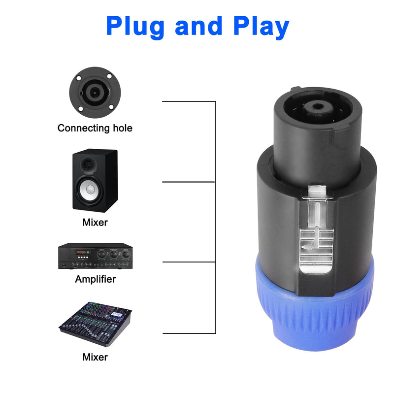  [AUSTRALIA] - MEIRIYFA 8 Pole Speakon Connector Plug,NL4 Speak-On 8 Pin Male Audio Speaker Twist Lock Plugs and Female Panel Mount Plug Adapter for NL8FC, NL8FX, NLT8X, NL8FC, NL8FX (2Pack)