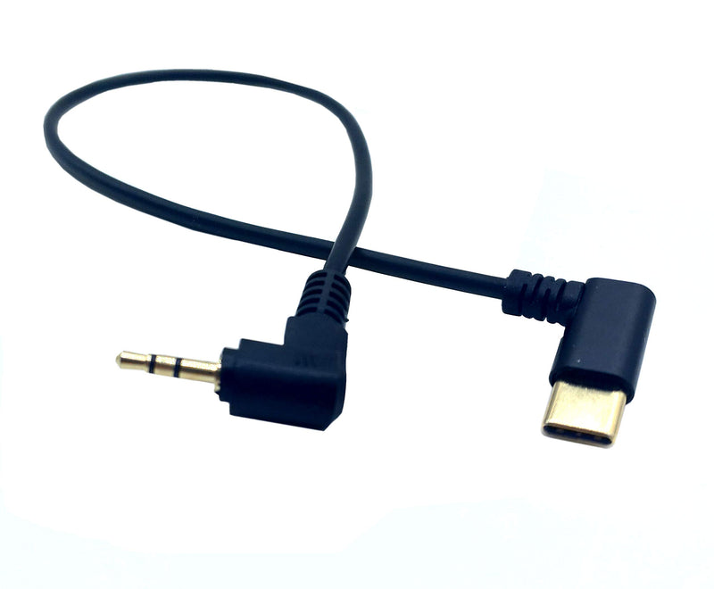 USB C to 2.5mm Audio Cable, Traodin 12inch/30cm 90 Degree USB Type C to 2.5mm Male AUX Headphone Jack Cable Gold Plated(Black,2Pcs) - LeoForward Australia