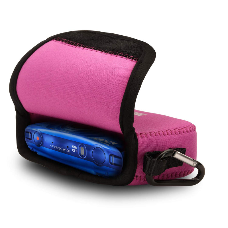  [AUSTRALIA] - MegaGear Ultra Light Neoprene Camera Case Compatible with Nikon Coolpix W150, W100, S33 Hot Pink