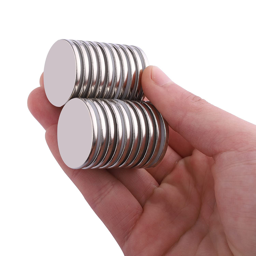  [AUSTRALIA] - Super Strong Neodymium Disc Magnets, Powerful N52 Rare Earth Magnets for Fridge, DIY, Building, Scientific, Craft, and Office Magnets- 1.26 inch x 1/8 inch (20) 20