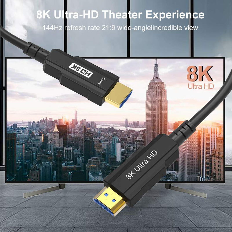 [AUSTRALIA] - CABLEDECONN 8K HDMI Cable UHD HDR 8K(7680x4320) High Speed 48Gbps 8K@60Hz 4K@120Hz HDCP2.2 HDR eARC 3D HDMI Cable for PS4 SetTop Box HDTVs ProjectorHDMI Fiber 10m