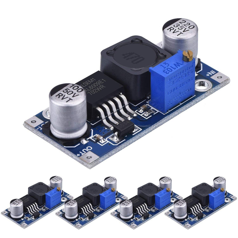  [AUSTRALIA] - DollaTek 5Pcs Boost Converter Module XL6009 DC-DC 3.0-30V to 5-35V Output Voltage Adjustable Step-up Circuit Board