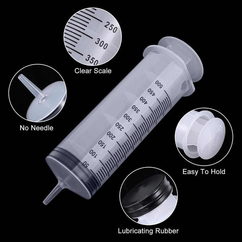  [AUSTRALIA] - 500ml Syringe Large Syringes with Hose for Science Labs Without Needle for Refilling and Measuring Oil Glue Applicator of Liquids Feeding Pets Scientific Laboratories