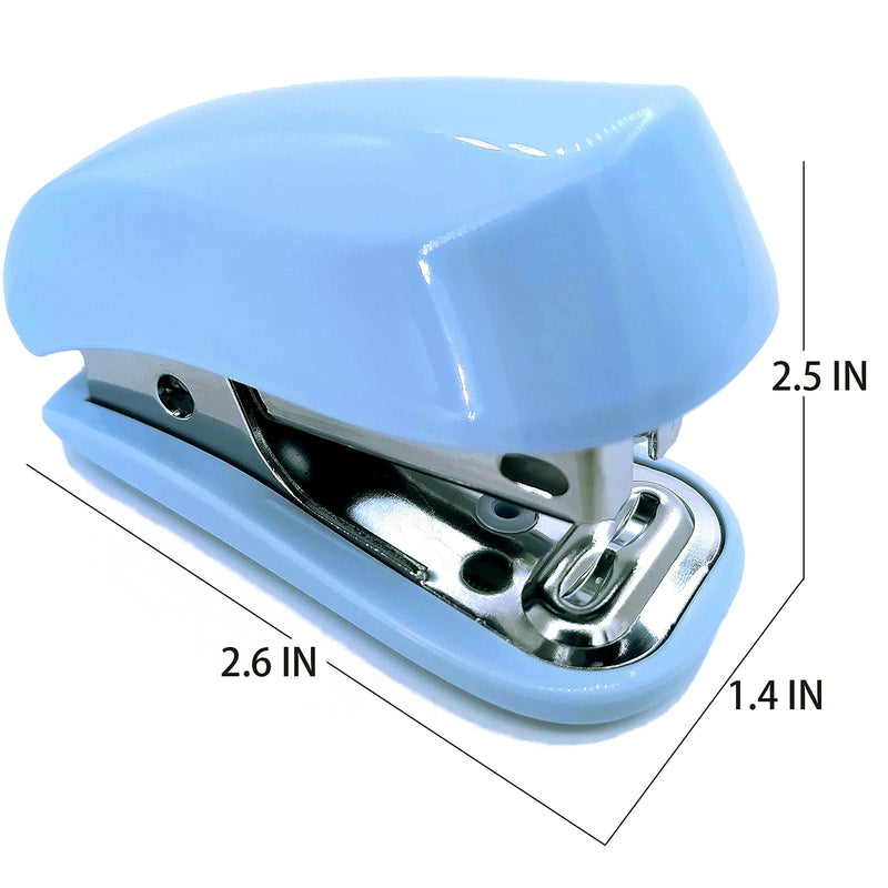  [AUSTRALIA] - Mini Staplers, Desktop Stapler, Small Stapler Size, 25 Sheet Stapler, Fits into The Palm of Your Hand; Includes Built-in Staple Remover & 1000 Standard Staples（Blue）