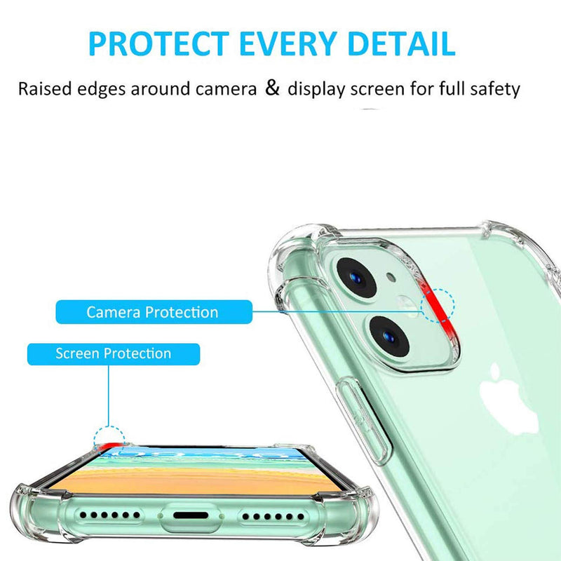  [AUSTRALIA] - Cavie Brands iPhone 11 Clear Case with 2 Screen Protectors, Maximum Shock Absorption Protection, Clear iPhone 11 Case, Compatible with Apple iPhone 11