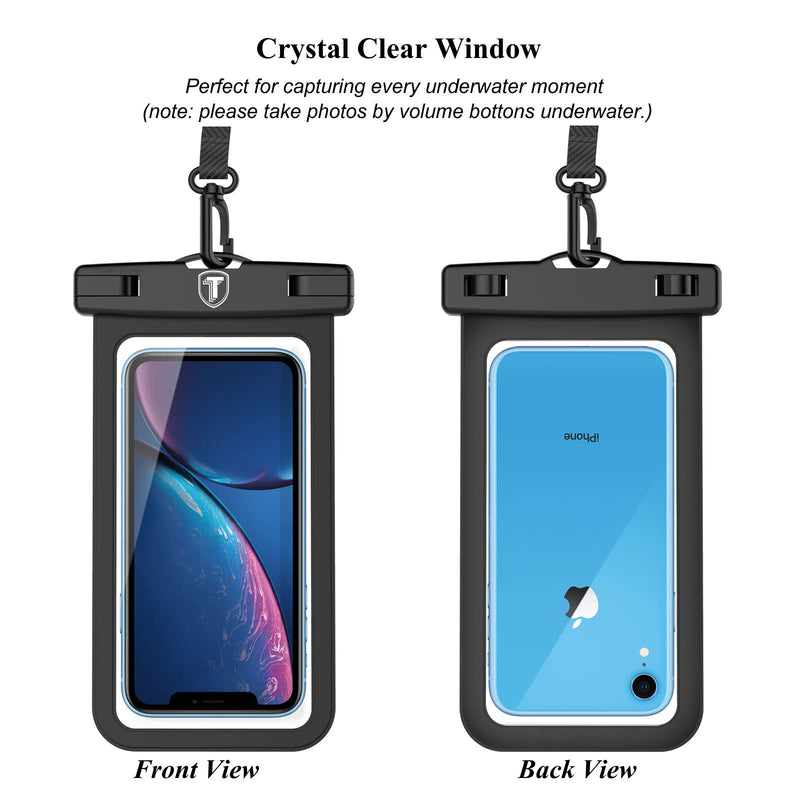  [AUSTRALIA] - Njjex Waterproof Phone Pouch 2-Pack Cell phone Dry Bag Case & Lanyard For Samsung Galaxy Note 20 Ultra S21 Plus S20 S10 S9 S8 A01 A11 A21 A51 A71 A02S A12 A32 A42 A52 iPhone 13 Pro Max 12 11 Xs Xr 8 7 Black (2 Pack)