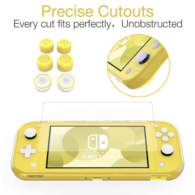  [AUSTRALIA] - HEYSTOP Compatible with Switch Lite Carrying Case, Switch Lite Case with Soft TPU Protective Case Games Card 6 Thumb Grip Caps for Nintendo Switch Lite Accessories Kit(Yellow) Yellow