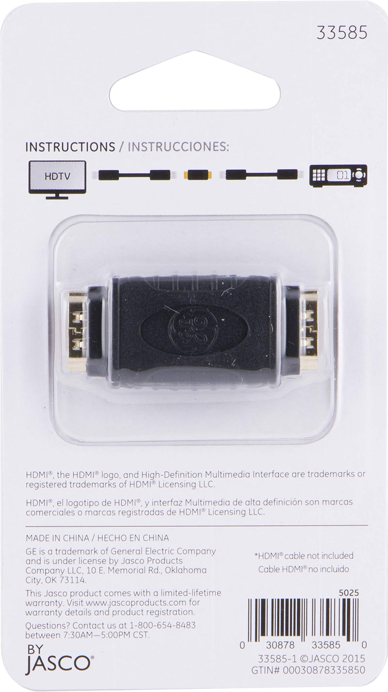 GE UltraPro HDMI Extension Adapter, 1080P Full HD, Extends Length of 2 HDMI Cables, Black, 33585 - LeoForward Australia