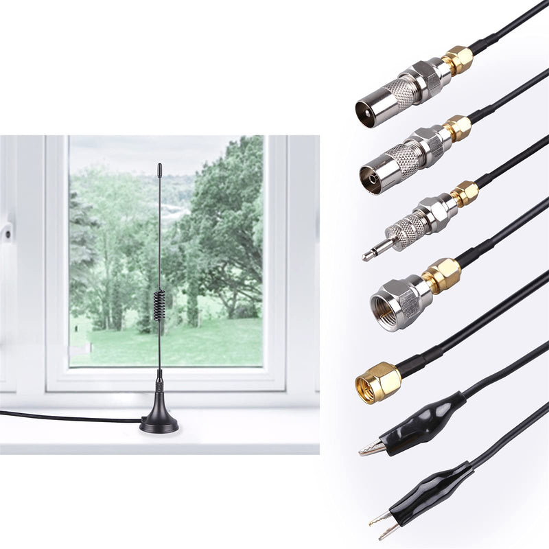  [AUSTRALIA] - TV Antenna Indoor Outdoor, Stereo WiFi Phone FM Antenna, 1.5m SMA-Male Magnetic Transmitter Antenna Cable+49.2Ft Extension Antenna Cable with 6pcs Universal Antenna Adapter