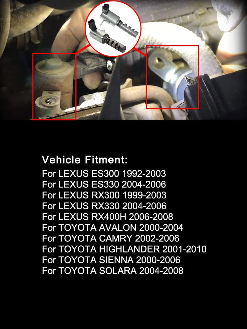 Pair Left & Right Engine Variable Valve Timing (VVT) Solenoid For Toyota Avalon Sienna Highlander Lexus ES300 ES330 RX300 RX330 RX400H 3.0 3.0L - LeoForward Australia