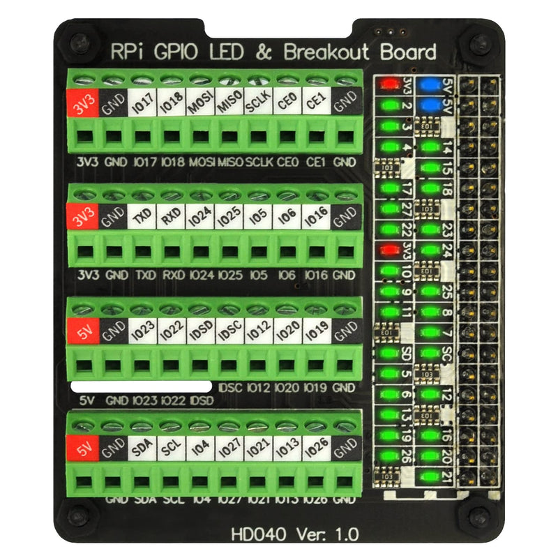  [AUSTRALIA] - GPIO Status LED Terminal Block Breakout Board for Raspberry Pi A+ 3A+ B+ 2B 3B 3B+ 4B