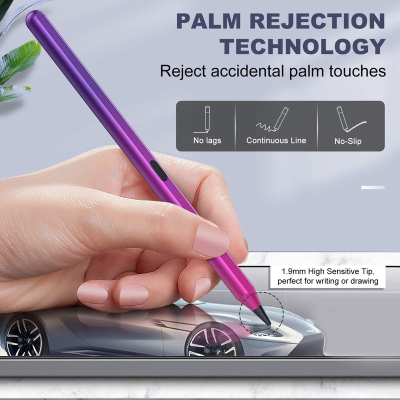 TiMOVO Stylus Pencil for iPad with Palm Rejection,Aple iPad Pencil 2nd Gen for iPad Pro 11/12.9 Inch (2018-2021), iPad 9/8/7/6th Gen,iPad Mini 6/5th,iPad Air 4th/3rd,Magnetic Design, Gradient Purple - LeoForward Australia