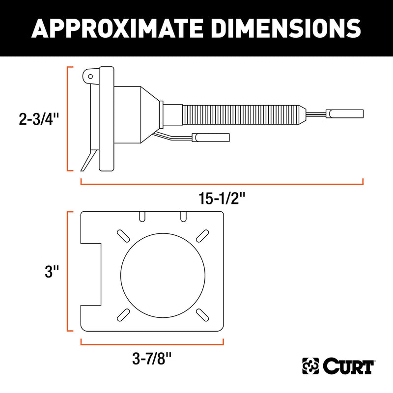  [AUSTRALIA] - CURT 57604 Dual-Output 4-Way Flat Vehicle-Side to 6-Way Round Trailer Wiring Adapter