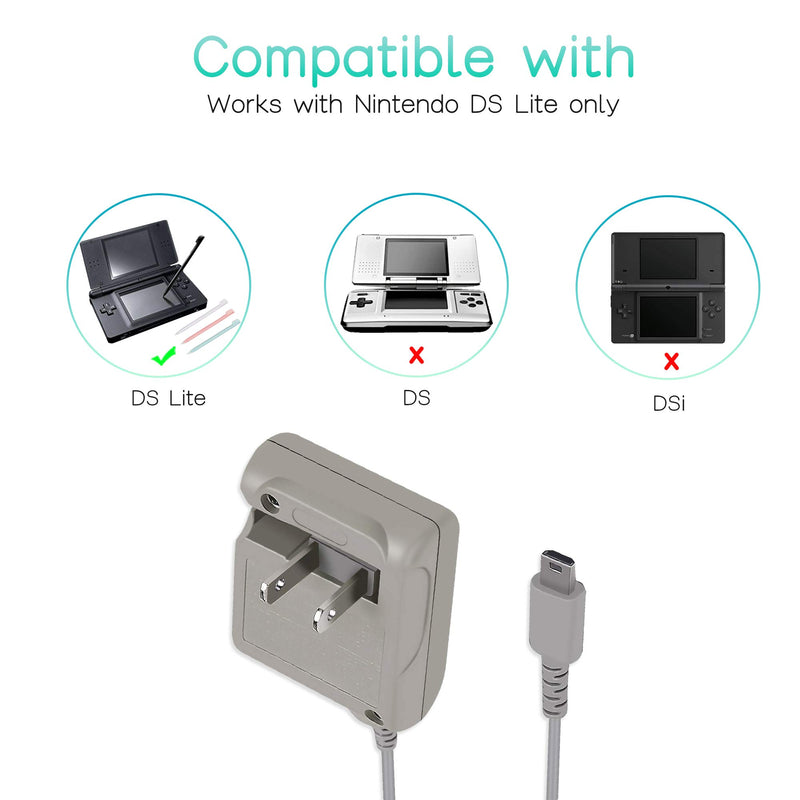  [AUSTRALIA] - DS Lite Charger Kit, AC Power Adapter Charger and Stylus Pen for Nintendo DS Lite , Wall Travel Charger Power Cord Charging Cable 5.2V 450mA for NDSL