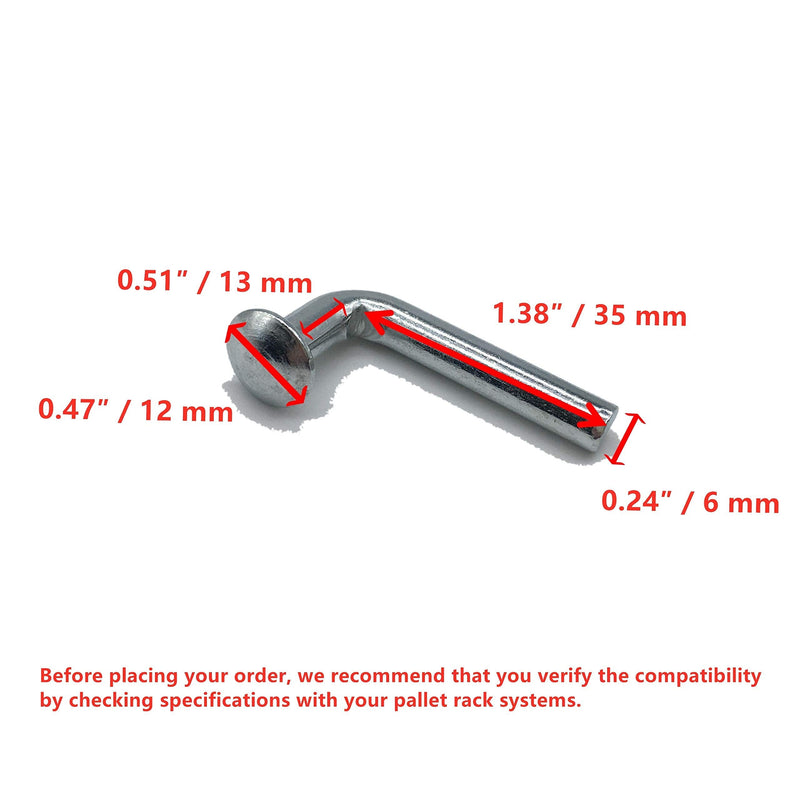  [AUSTRALIA] - Pallet Rack Safety Bolt, Universal Drop Pin, Round Top Hat Φ 0.470″(12mm), Width Φ 0.235″(6mm), Height 1.890″(48mm) High from Top to Bottom, Beam Locker, 1 Pack, 50 Pcs/Pack, RM6×48 50 Pcs/Pack, 1 Pack, 50 Pcs in Total