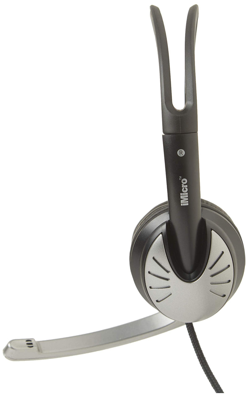  [AUSTRALIA] - iMicro IMME282 USB Dual Headset with Adjustable Microphone Noise Cancelling and Volume Control, Wired Headphone for PC, Laptop and Computer (Pack of 1) SP-IMME282 (Upgrade Version)