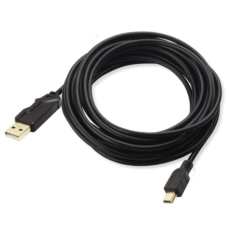  [AUSTRALIA] - AllEasy 15ft/4.5m Mini USB Cables, 5 Pin USB 2.0 Type A Male Mini USB Charging Cable with Gold-Plated Connectors for PS3 Controller, Digital Camera(Canon, Sony), MP3 Player -Black 1-Pack