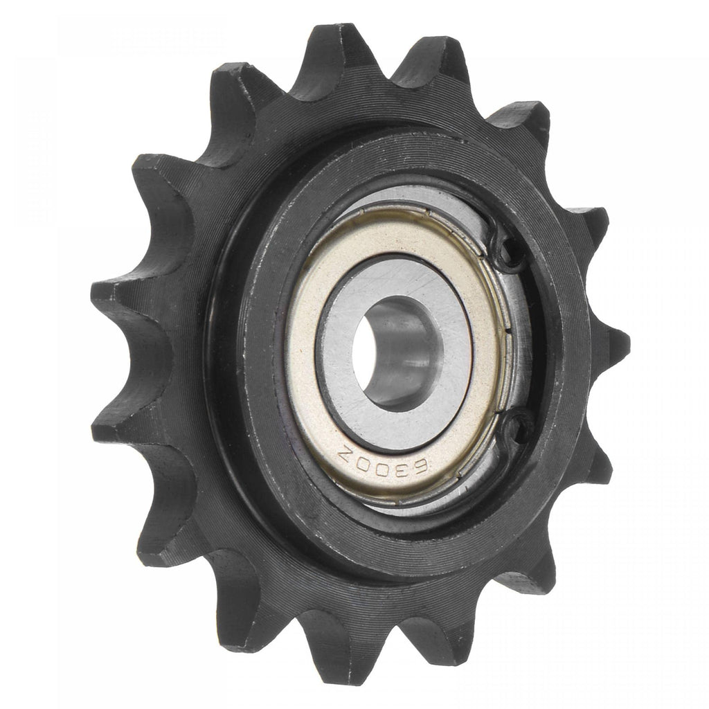  [AUSTRALIA] - uxcell #40 Chain Idler Sprocket, 10mm Bore 1/2" Pitch 15 Tooth Tensioner, Black Oxide Finished C45 Carbon Steel with Insert Single Bearing for ISO 08A Chains 64mm