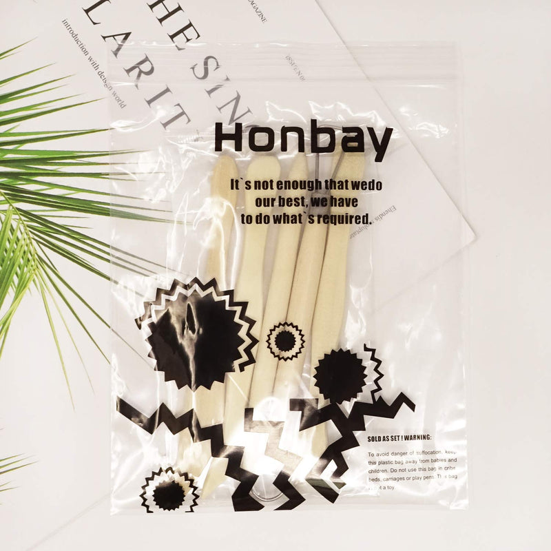  [AUSTRALIA] - Honbay 5-Piece Wooden Mini Modeling Tools Clay Sculpture Tools for Cutting, Carving and Smoothing