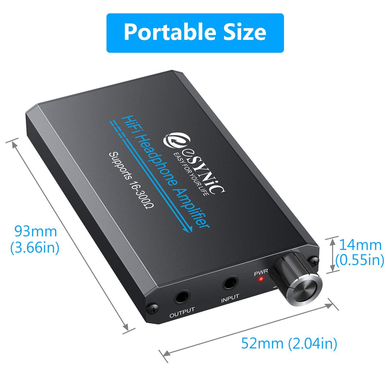  [AUSTRALIA] - eSynic Professional Headphone Amplifier Portable Headphone Volume Amplifier Rechargeble Headphone Amps Digital HiFi Amp With 3.5mm Jack & a Two-stage Gain Switch for MP3 MP4 Phones and Computers etc Style-A