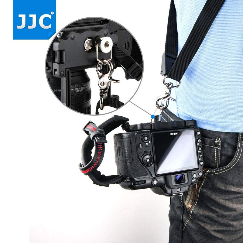  [AUSTRALIA] - JJC DSLR Camera Hand Strap Grip Wrist Strap with Standing U Plate for Canon EOS 90D 80D 77D 70D 60D 50D 1D 1Dx 7D 6D 5D Mark IV III II 5Ds 5DsR EOS R RP R5 R6 Rebel T8i T7i T6s T6i T5i T7 T6 SL3 SL2 Red Stitch