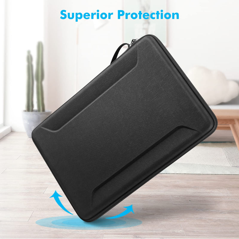  [AUSTRALIA] - Fintie 13-14 Inch Laptop Sleeve Case for MacBook Pro 14 A2442, MacBook Air 13.6 A2681, MacBook Air 13, MacBook Pro 13, iPad Pro 12.9 - Shockproof EVA Carrying Bag for Up to 14" Laptop Tablet, Black 13.3 Inch