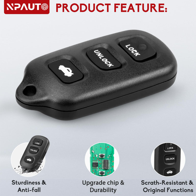  [AUSTRALIA] - NPAUTO Key Fob Replacement, Fits for Toyota Camry 2002 2003 2004 2005 2006, Toyota Solara 2002 2003 - Keyless Entry Remote Control Car Key Fobs, GQ43VT14T