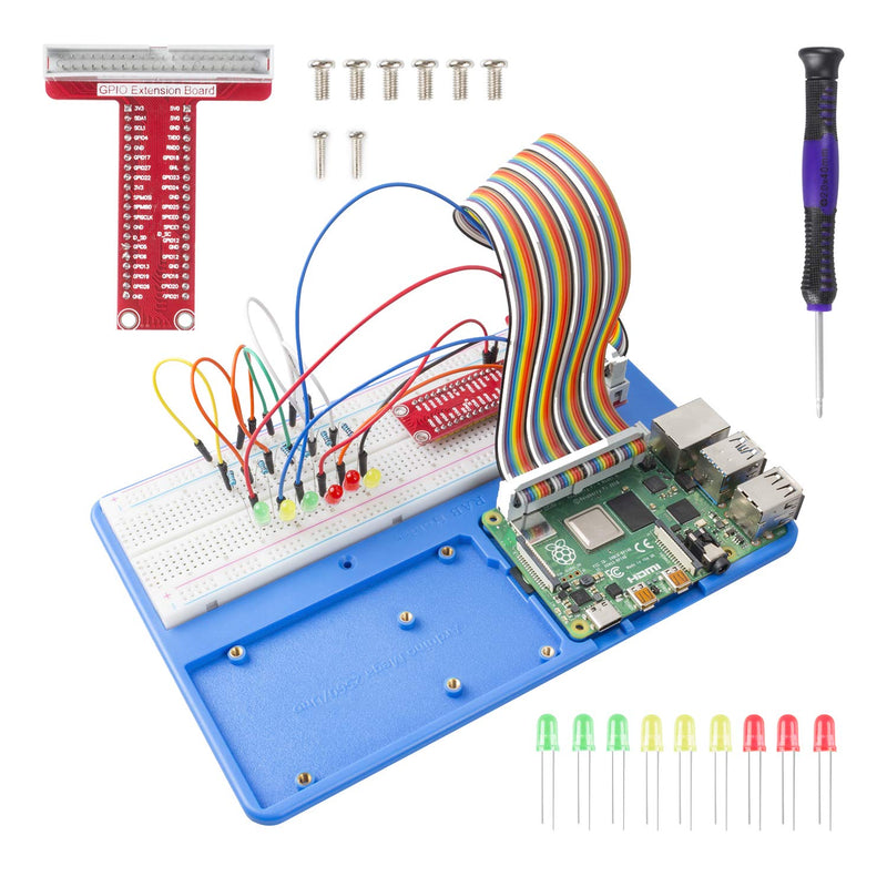  [AUSTRALIA] - SunFounder Raspberry Pi RAB Holder Breadboard Kit with 830 Points solderless Circuit Board Raspberry Pi Holder Compatible with R3, Mega 2560 & Raspberry Pi 4B, 3B+, 3B, 2B and 1B+, A+ Pi4 RAB Holder Kit