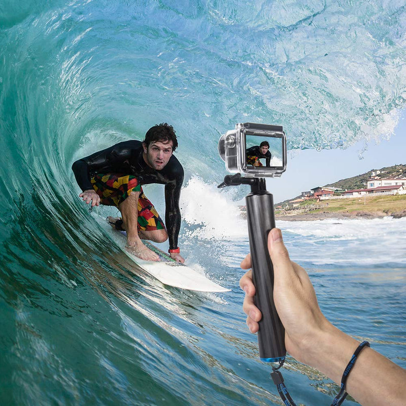  [AUSTRALIA] - Smatree F2 Waterproof Floating Hand Grip Carbon Fiber Selfie Stick Compatible for GoPro MAX/ Hero10/9/8/7/6/5/4/3 Plus/3/2/1/DJI OSMO Action/DJI OSMO Action 2 Camera